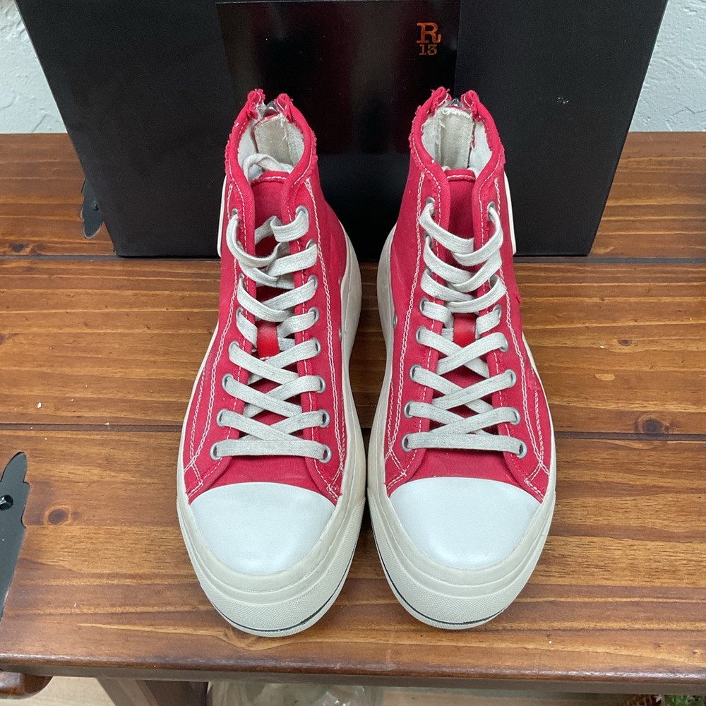 ‼️R13 KURT HIGH TOP PLATFORM SNEAKERS IN RED‼️ - Picture 3 of 10